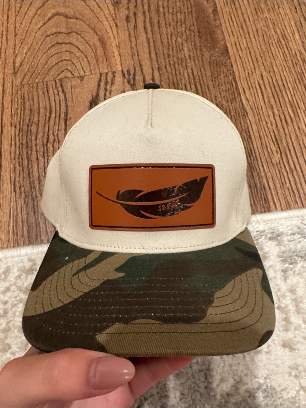 Camo feather hat
